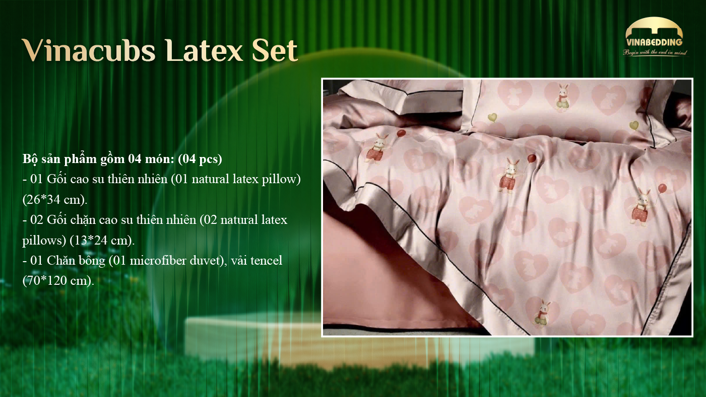  Bộ Chăn Gối Cao Su VinaCubs Latex Set