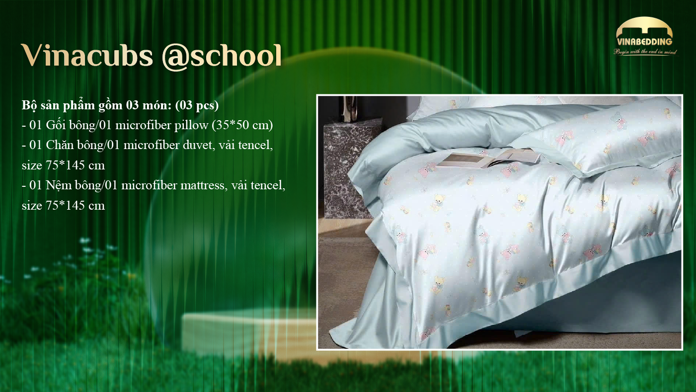 Bộ Chăn Gối Nệm VinaCubs @School