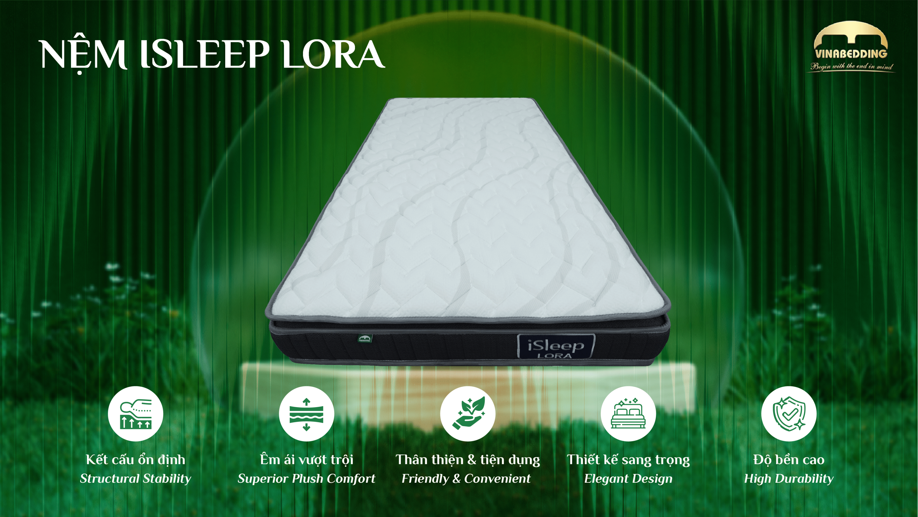 iSleep Lora 100% 聚酯纤维床垫