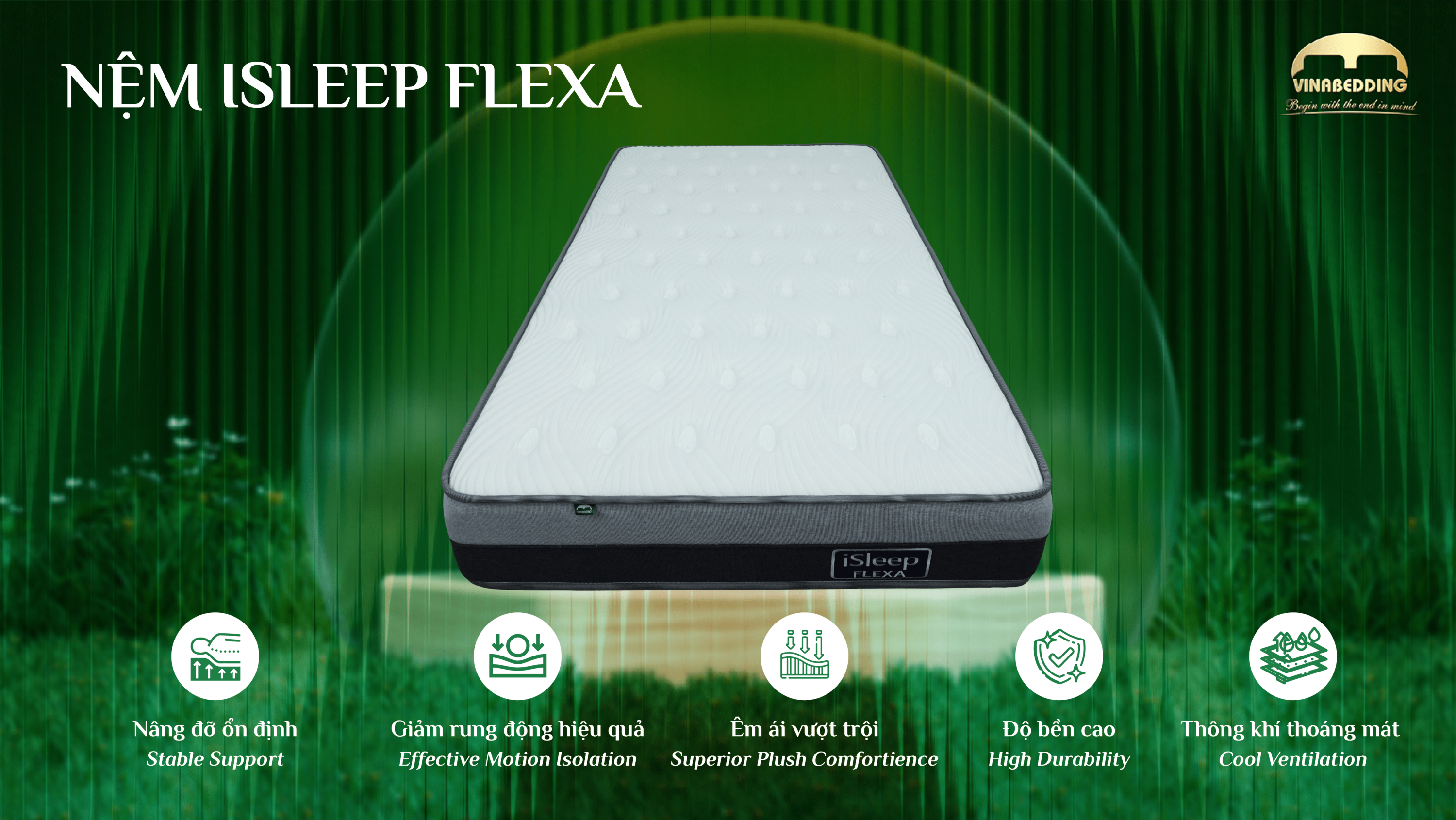 iSleep Lora 100% 聚酯纤维床垫