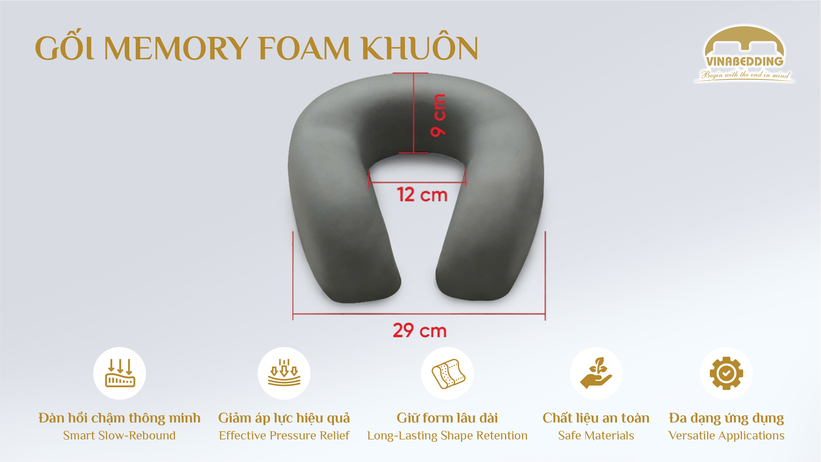 Memory Foam Pillow (Molded) - VNB/MF05