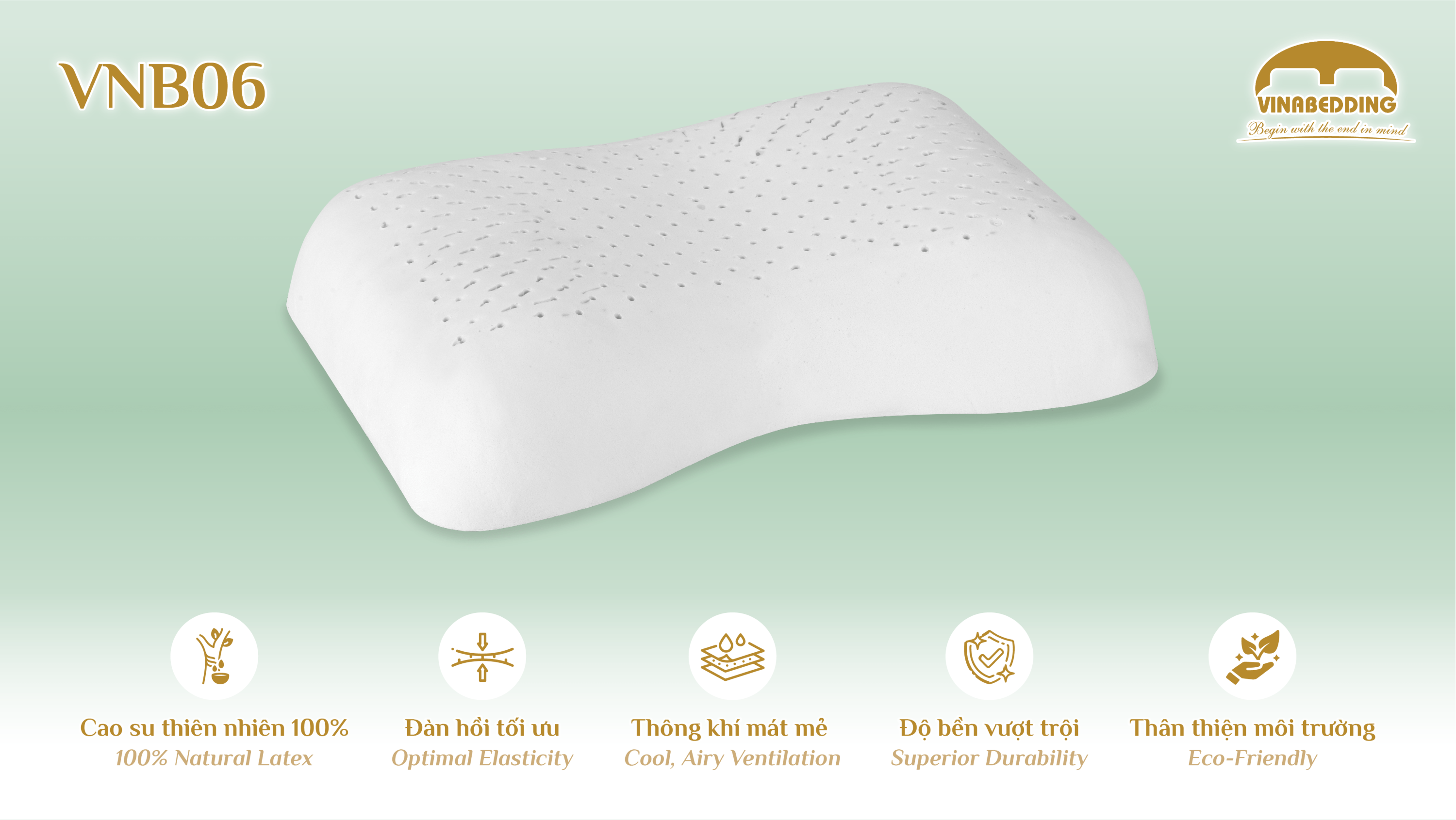 GỐI CAO SU THIÊN NHIÊN - VNB06