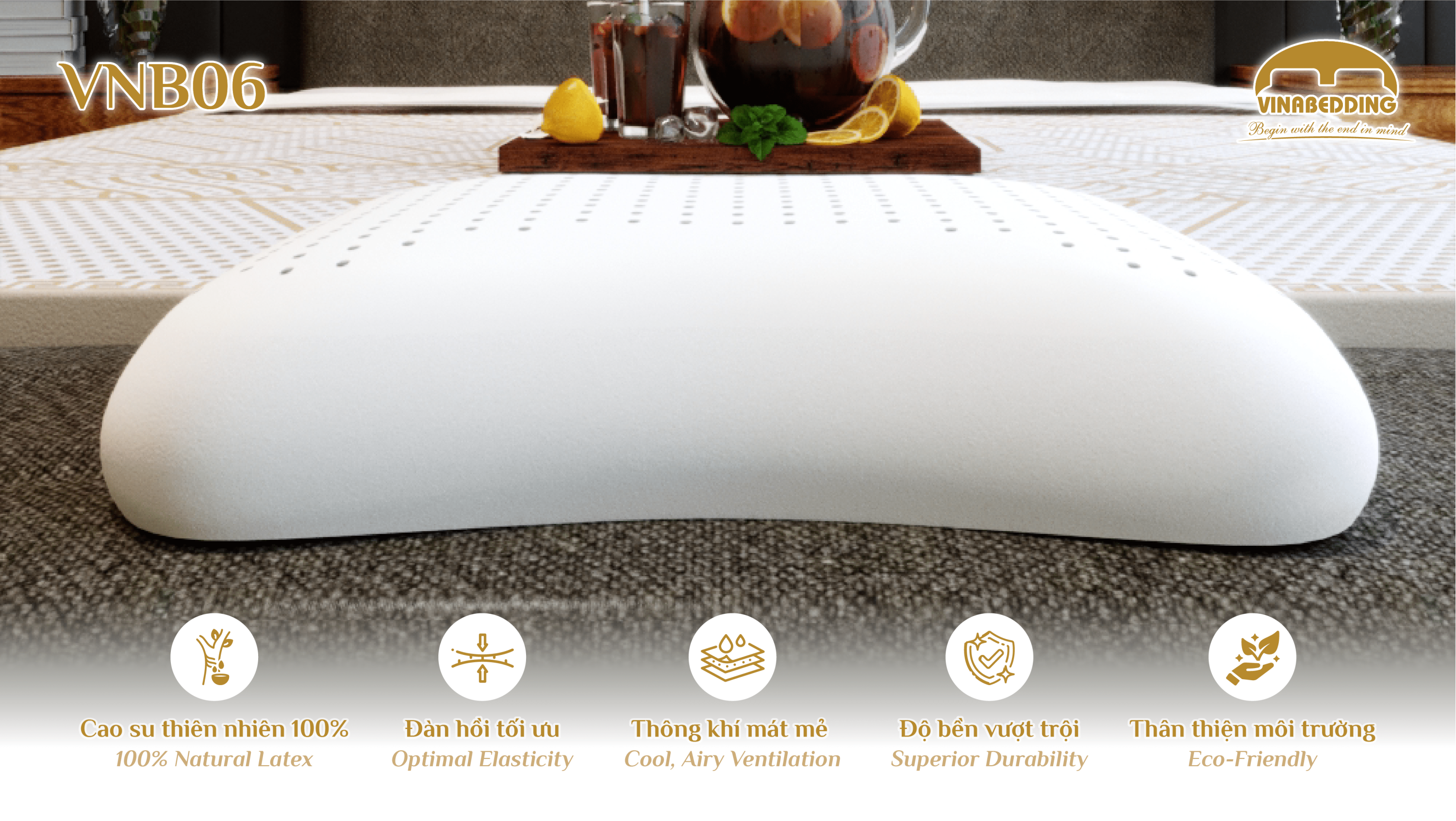 GỐI CAO SU THIÊN NHIÊN - VNB06