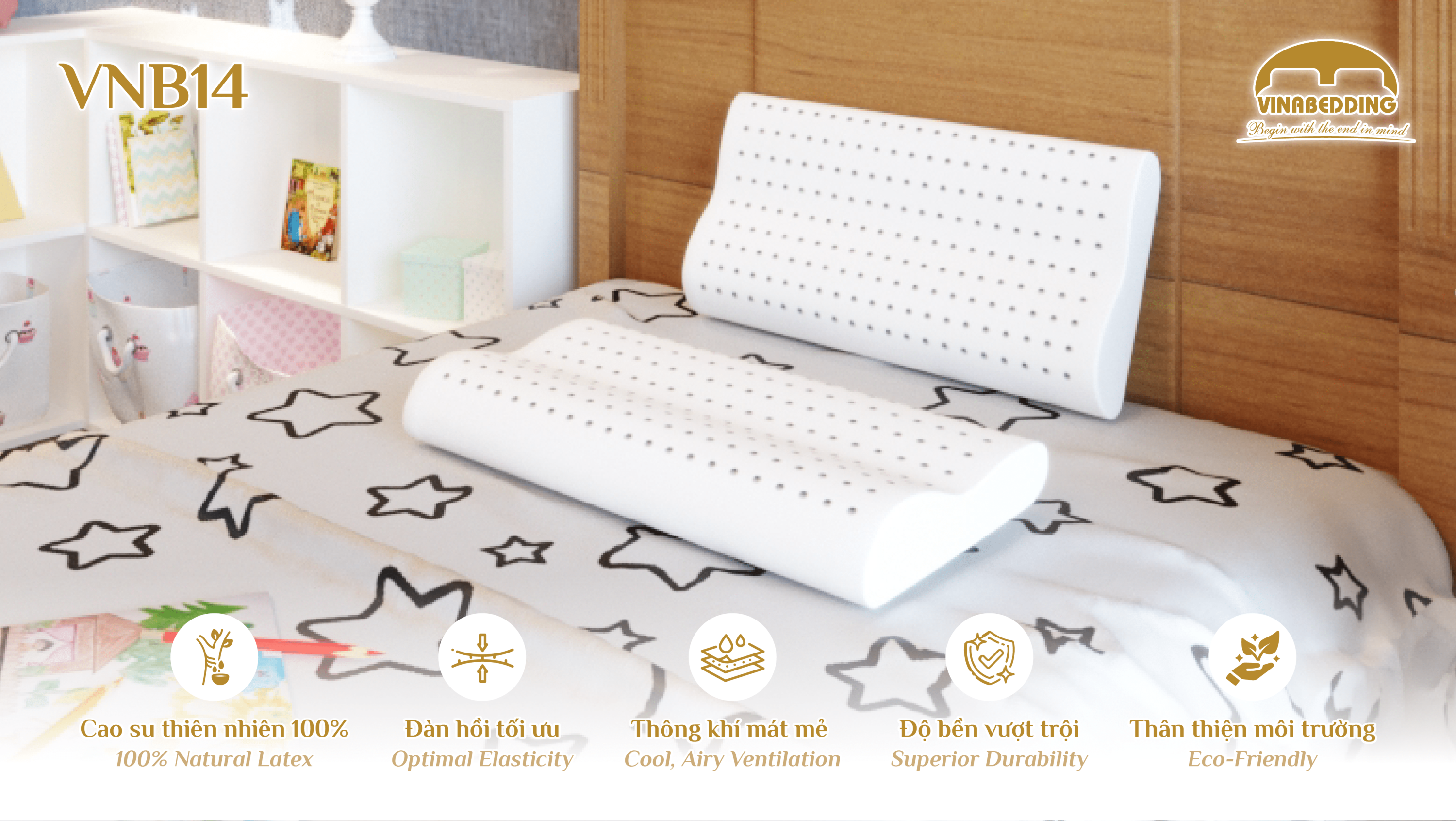 GỐI CAO SU THIÊN NHIÊN - VNB14