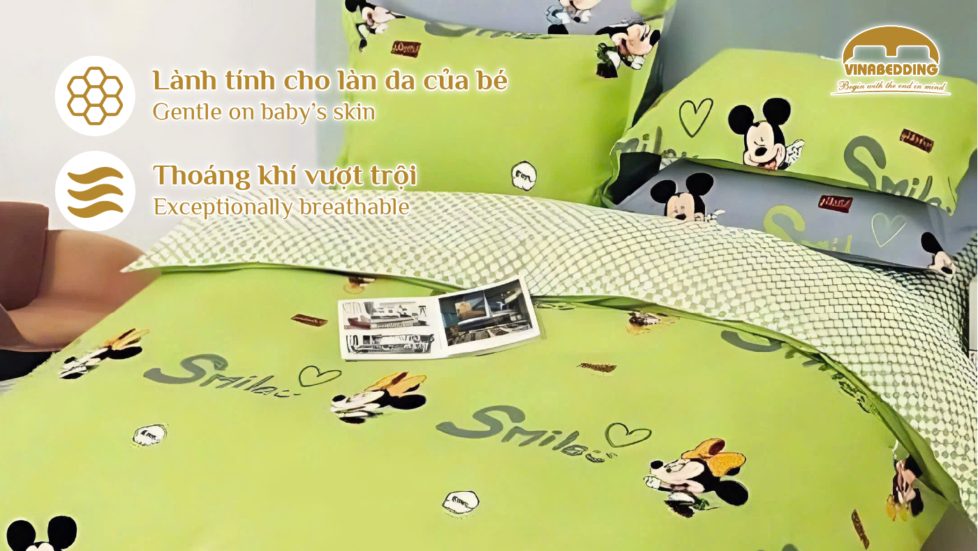Bộ Chăn Gối Bông VinaCubs Cotton Set