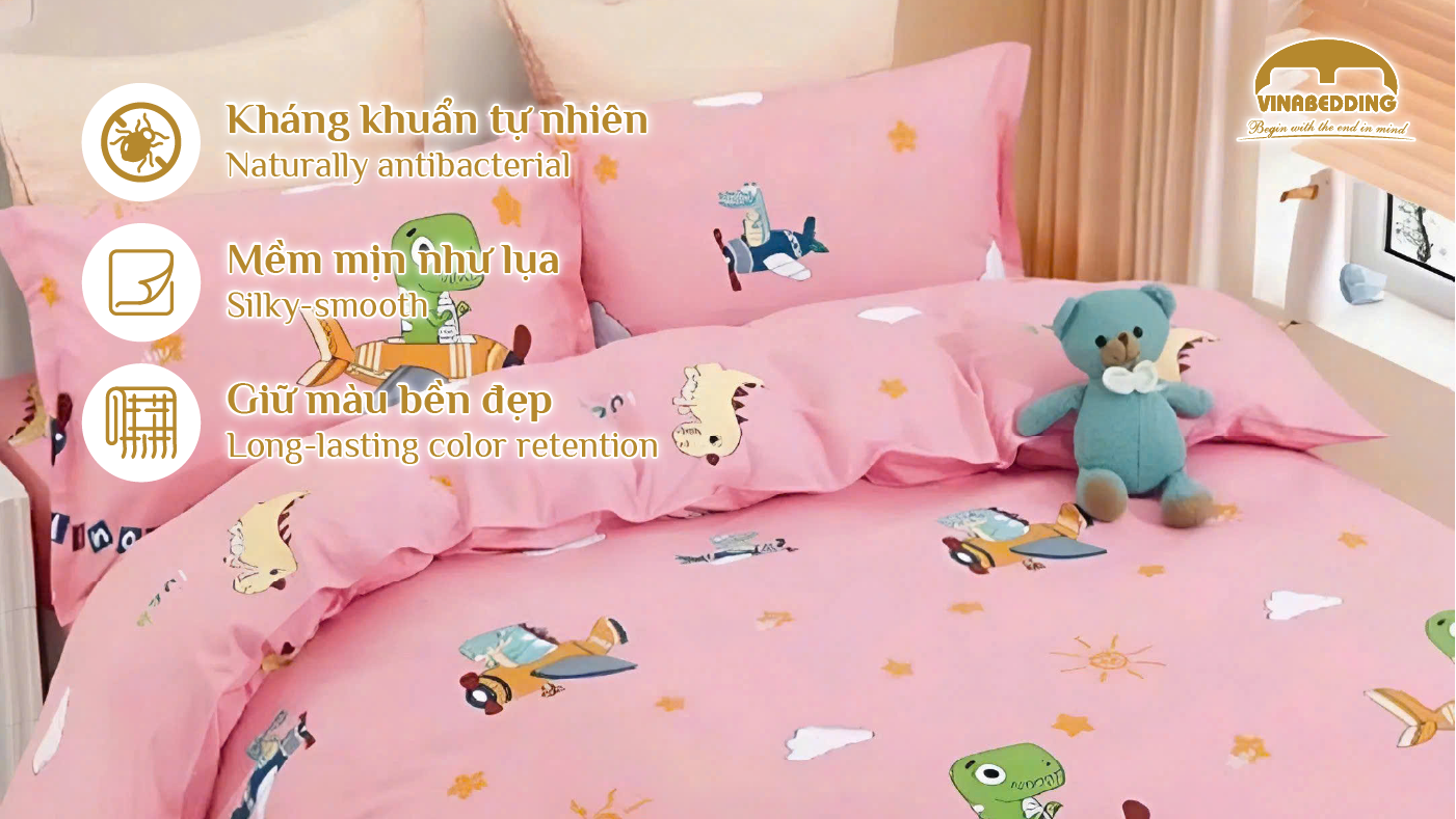 Bộ Chăn Gối Bông VinaCubs Cotton Set