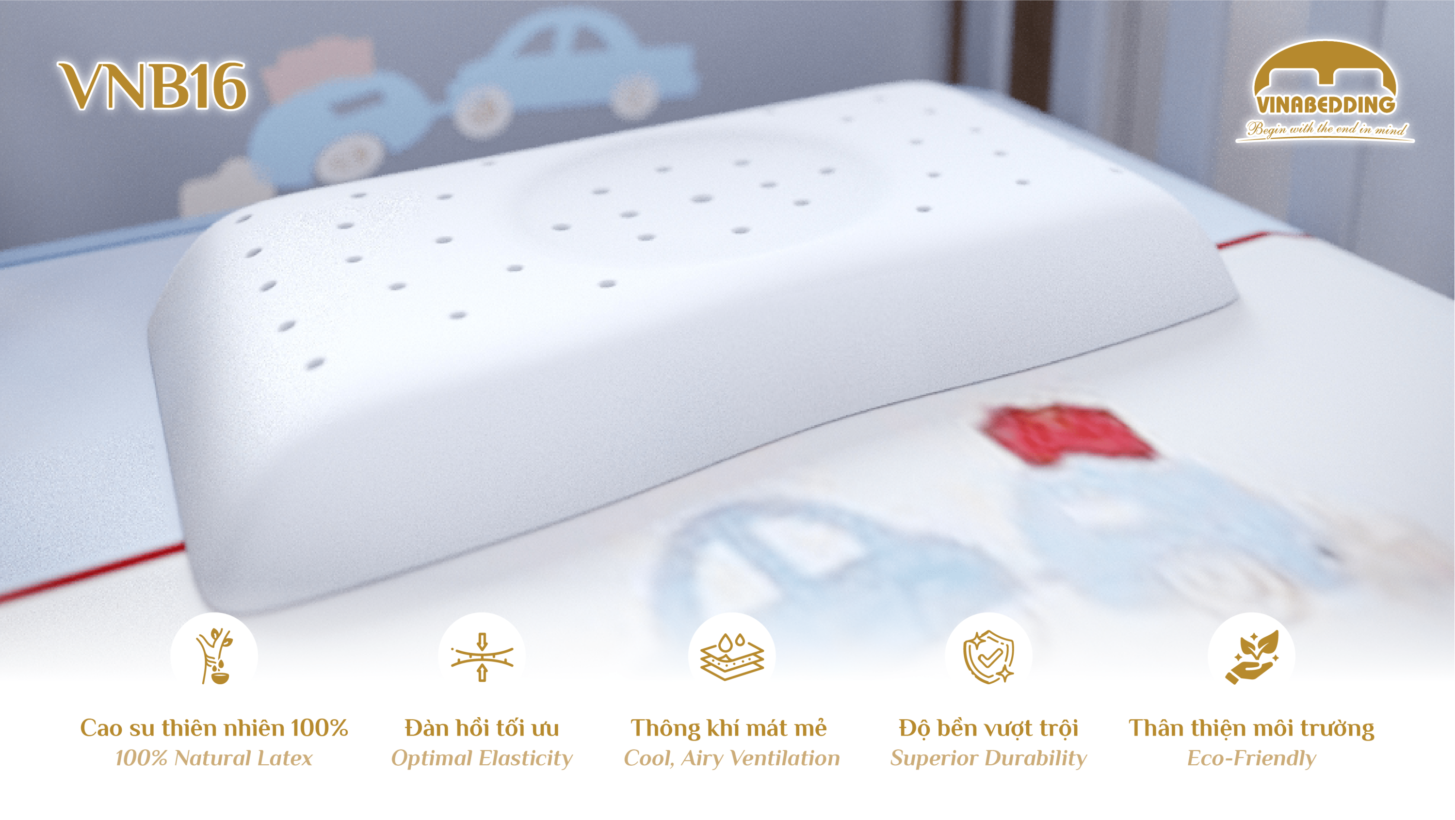 GỐI CAO SU THIÊN NHIÊN - VNB16