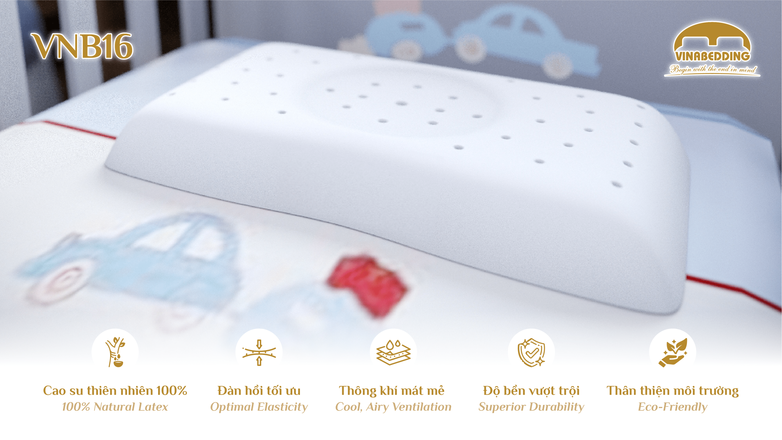 GỐI CAO SU THIÊN NHIÊN - VNB16