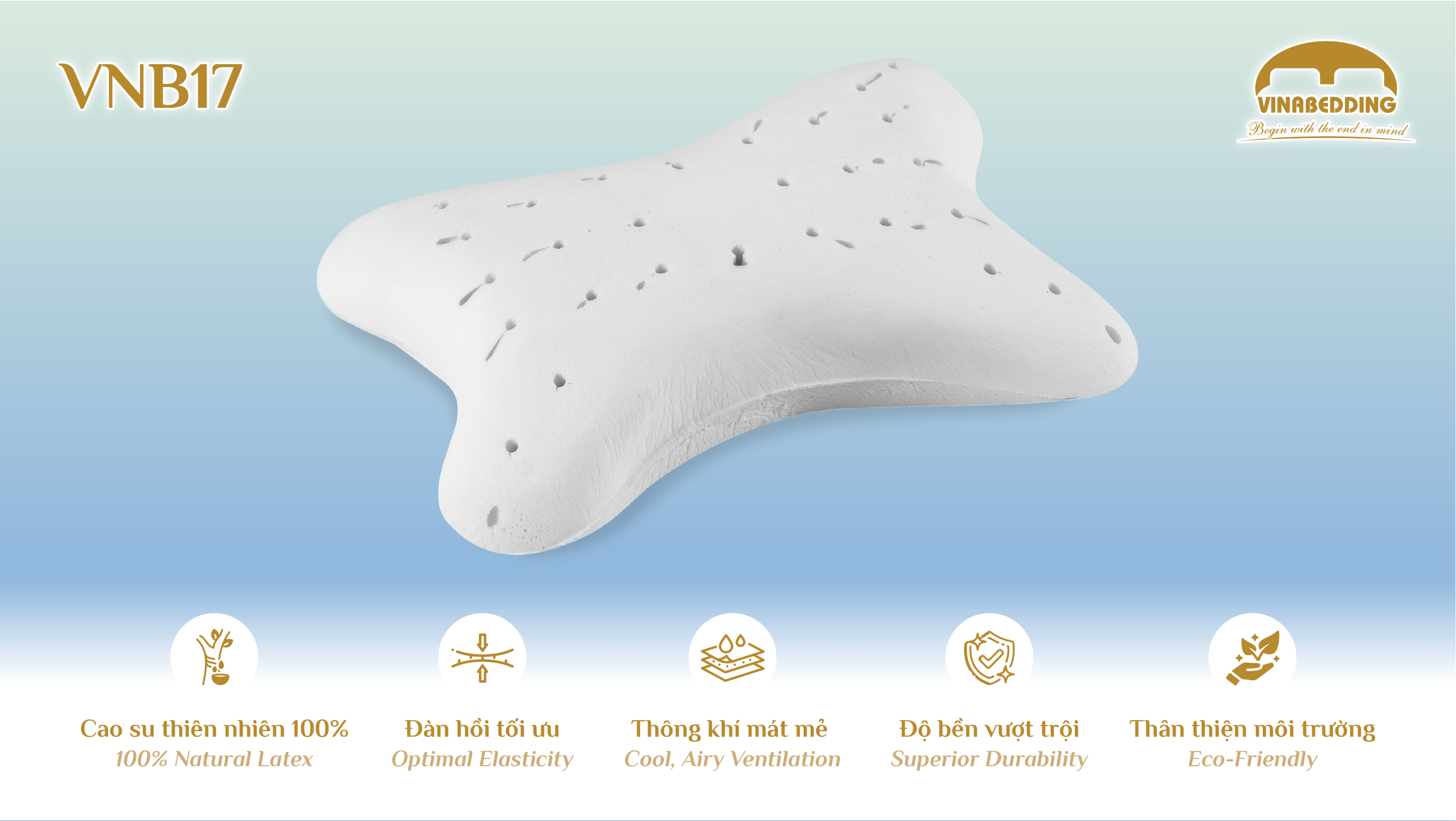 GỐI CAO SU THIÊN NHIÊN - VNB17