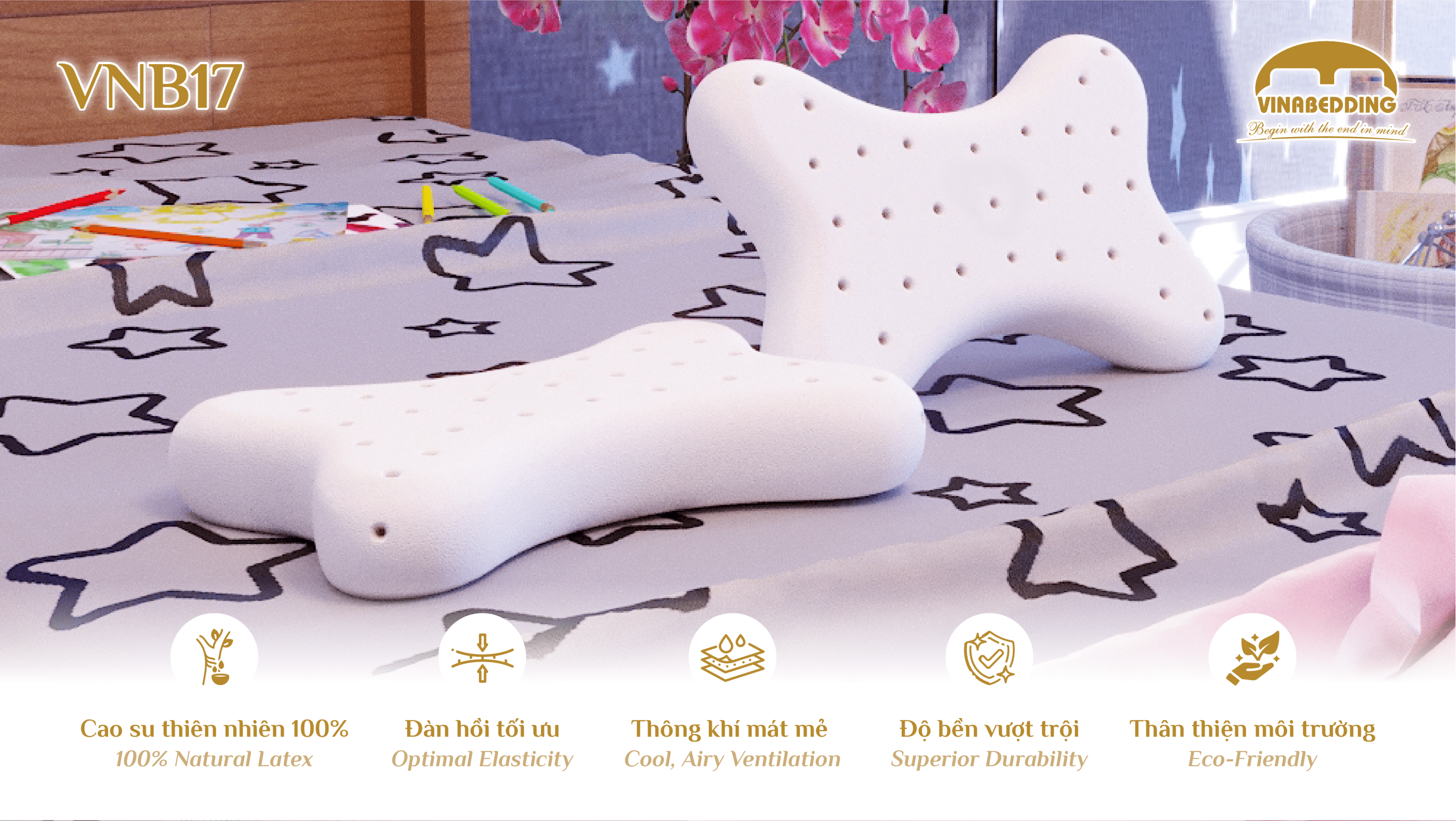 GỐI CAO SU THIÊN NHIÊN - VNB17