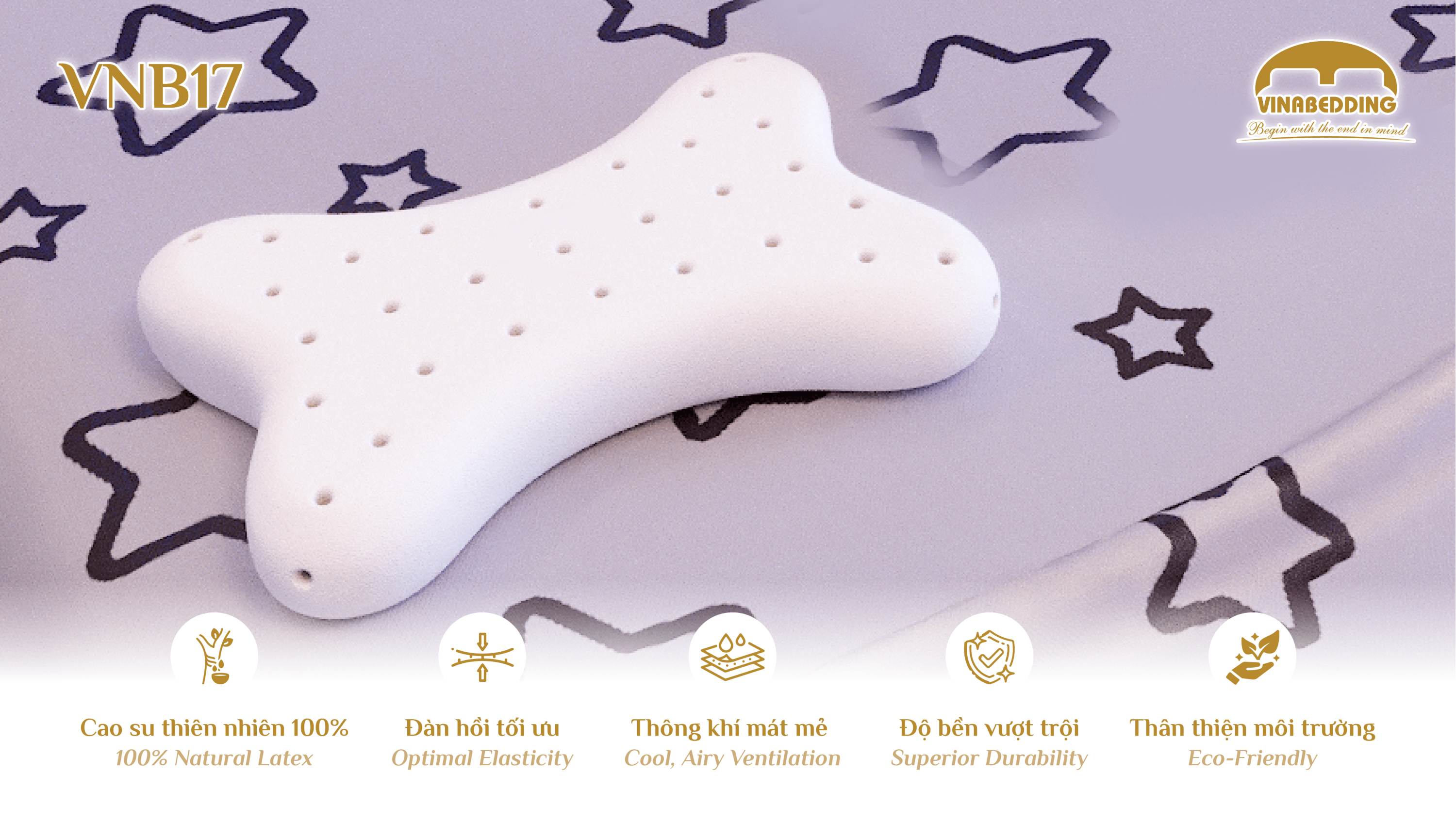 GỐI CAO SU THIÊN NHIÊN - VNB17