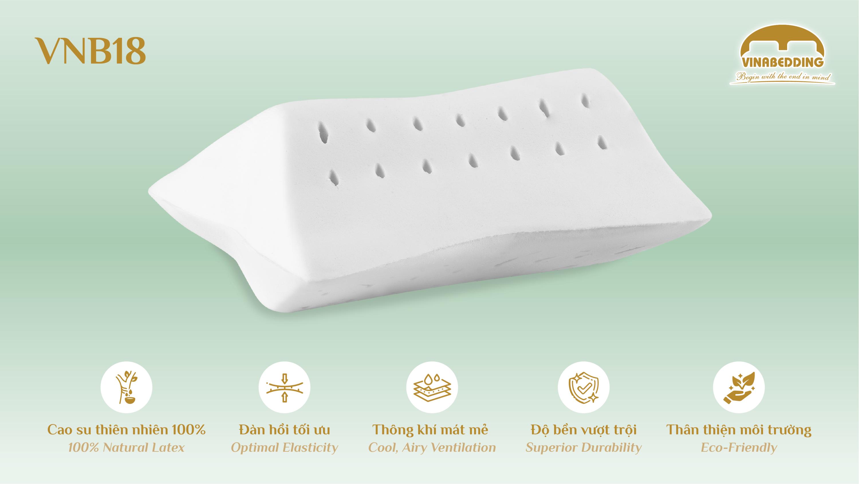 GỐI CAO SU THIÊN NHIÊN - VNB18