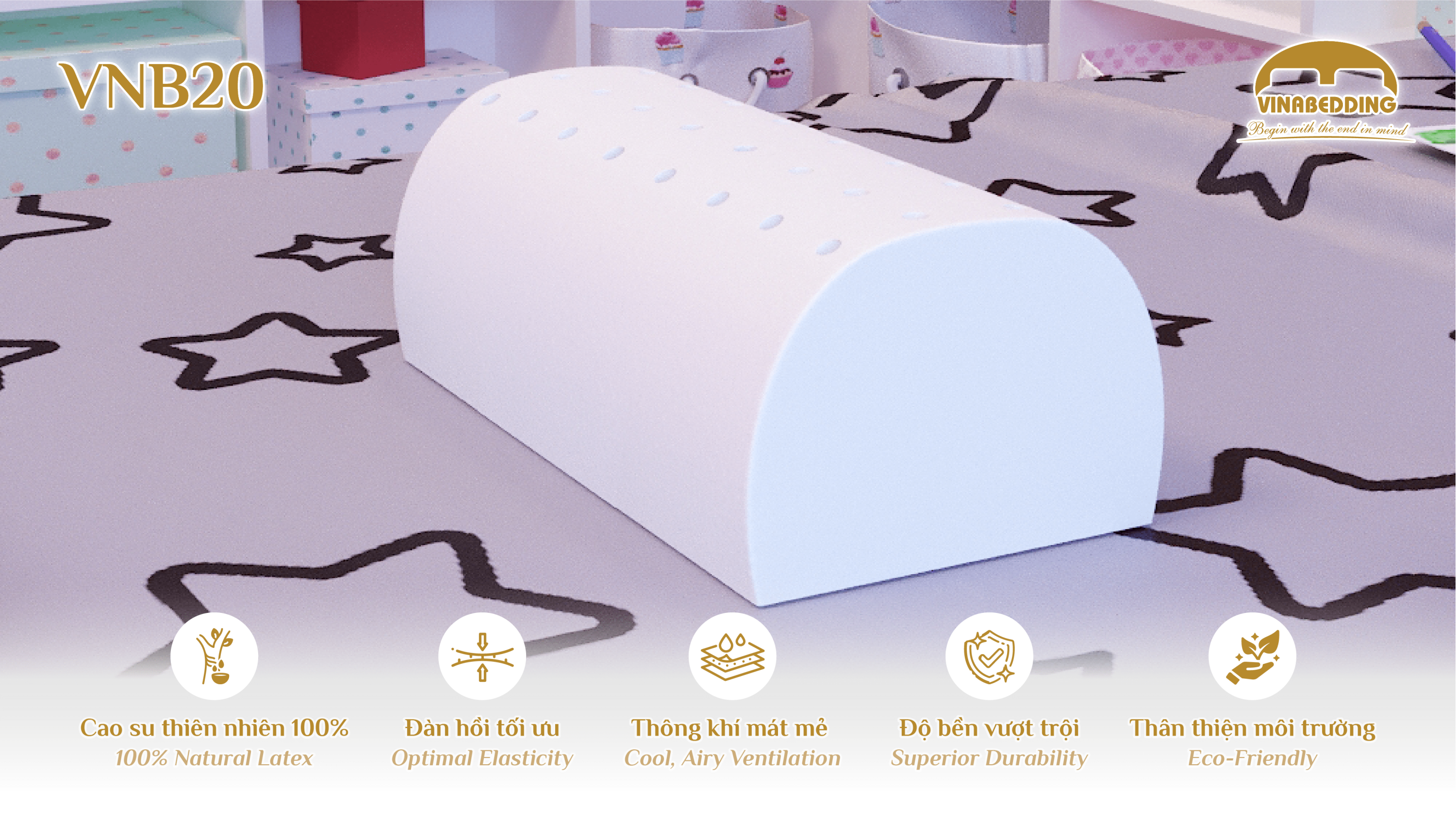 GỐI CAO SU THIÊN NHIÊN - VNB20