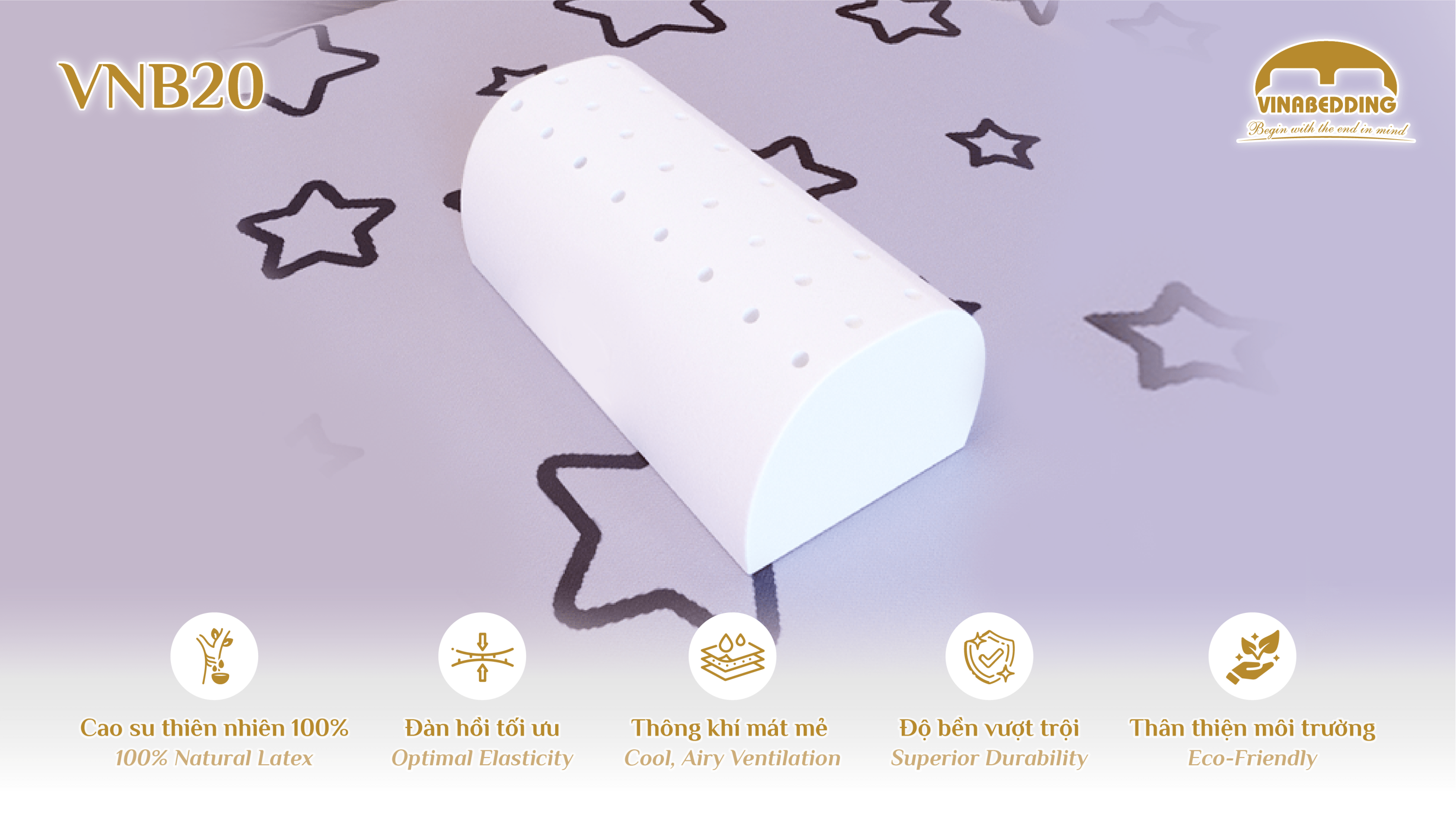 GỐI CAO SU THIÊN NHIÊN - VNB20