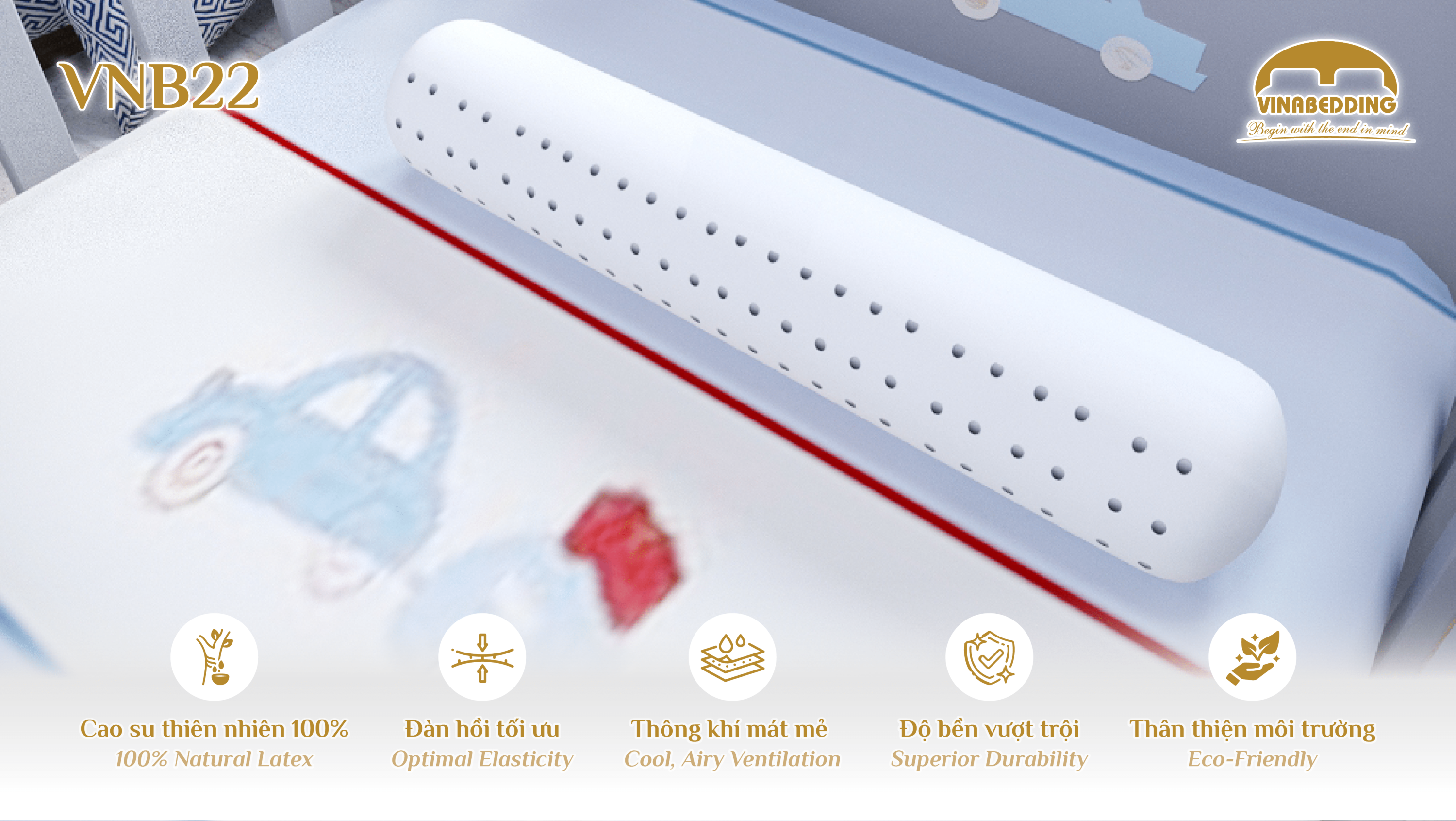GỐI CAO SU THIÊN NHIÊN - VNB22