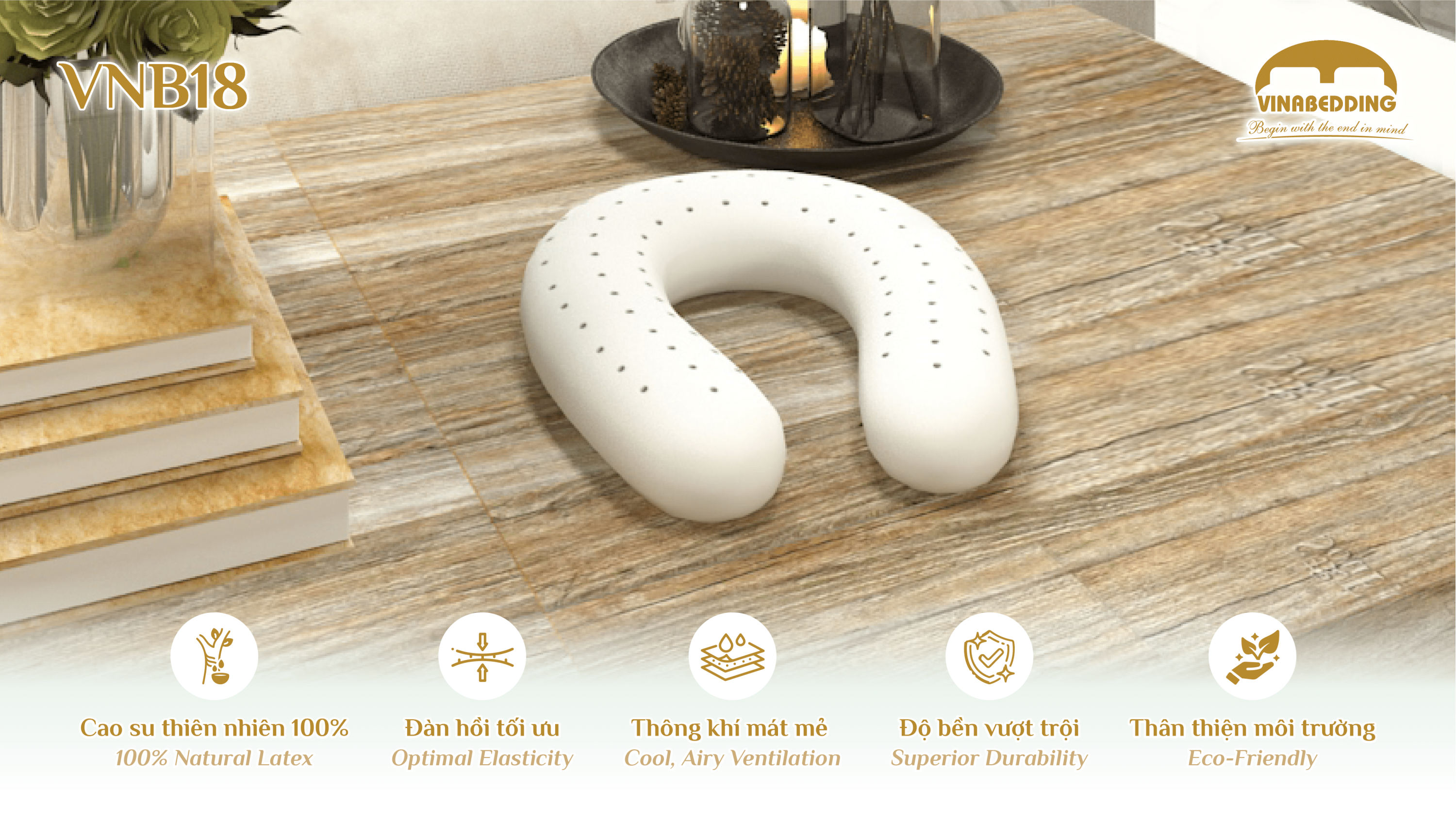 GỐI CAO SU THIÊN NHIÊN - VNB26