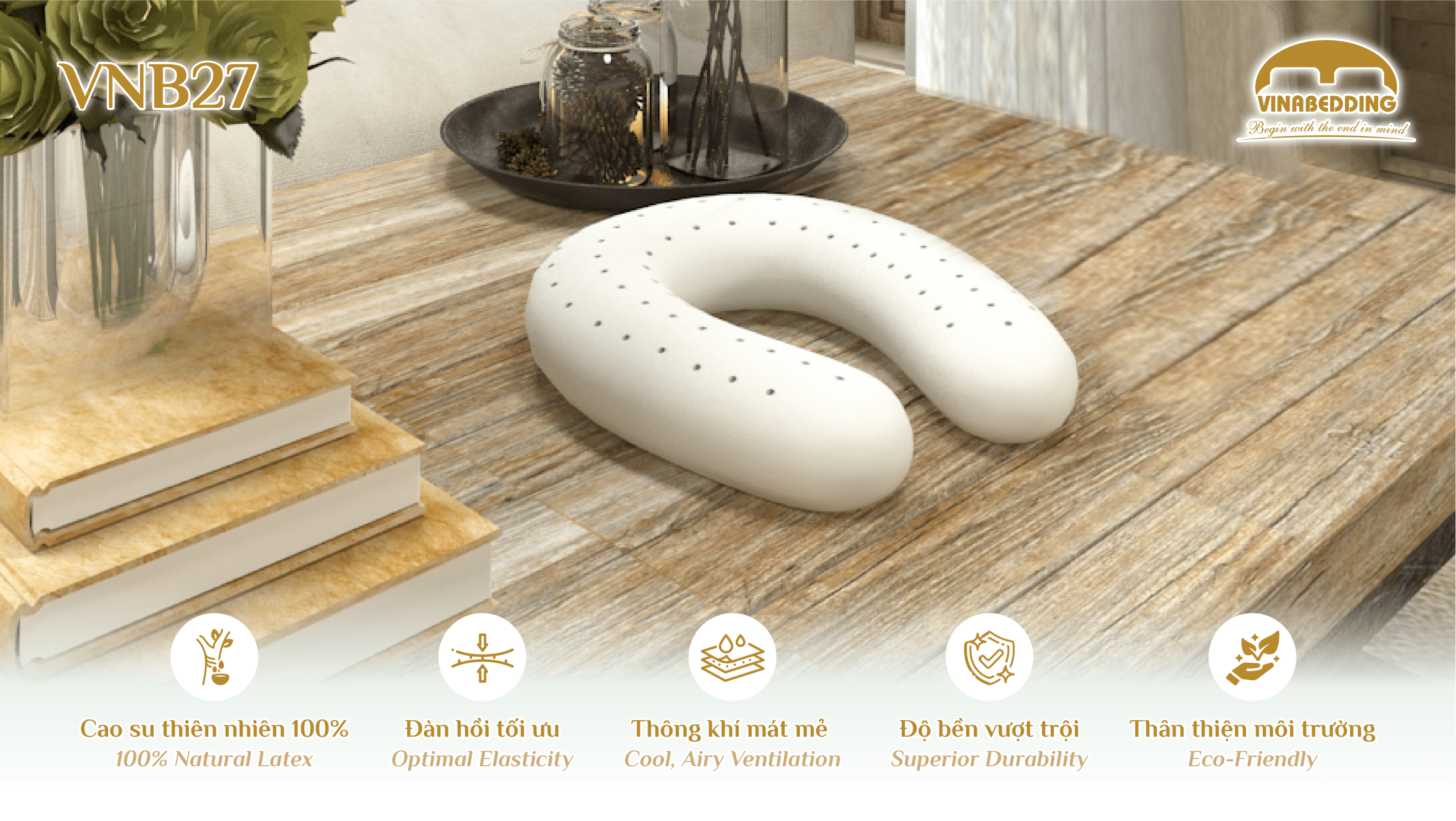 GỐI CAO SU THIÊN NHIÊN - VNB27